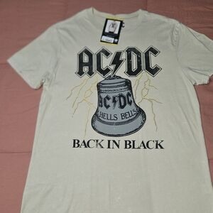 AC/DC Cream 'Back in Black' Graphic Tee - Short Sleeve